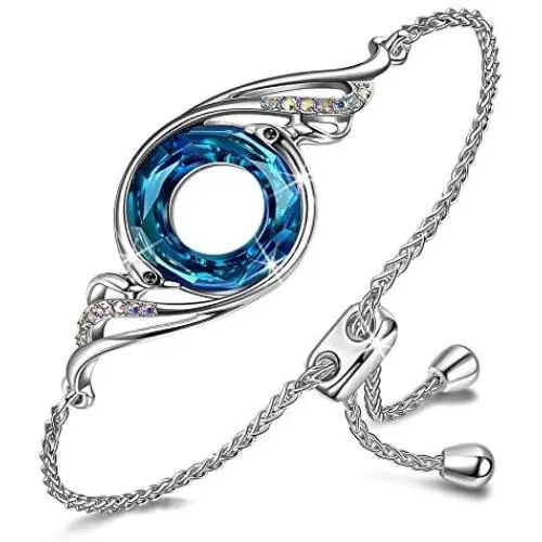 Kate Lynn for Women, Nirvana of Phoenix Charm Adjustable Link Bracelet for Girls Crystals from Austria Jewelry for Wife Mom Daughter with Gift Box, Soft Cloth Kate Lynn for Women, Nirvana of Phoenix Charm Adjustable Link Bracelet for Girls Crystals from Austria Jewelry for Wife Mom Daughter with Gift Box, Soft Cloth