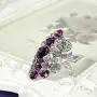 Retro Cocktail Statement Ring Crystal Engagement Wedding Rings Flower and Leaf Rhinestone Band Ring Fashion Jewelry for Women Girl