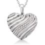 Evoque Diamond and Sterling Silver Heart-Shaped Puff Pendant (1/10 Cttw, J-K Color, I1-I2 Clarity) Hypoallergenic Durable Stunning Pendant for Women 18'' Sterling Silver Chain