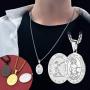 FaithHeart Saint Sebastian Necklace, Stainless Steel Patron Saint of Athletes, Christian Protective Medallion for Baseball Football Basketball Sports with 24 Inch Chain