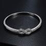 Women Bangle Bracelets Cubic Zirconia Infinity Symbol Everlasting Silver Bracelets for Women Fashion Alloy Plated Jewelry Women Gift Birthday Gift for Mom Women Wife Girls Her