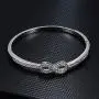 Women Bangle Bracelets Cubic Zirconia Infinity Symbol Everlasting Silver Bracelets for Women Fashion Alloy Plated Jewelry Women Gift Birthday Gift for Mom Women Wife Girls Her