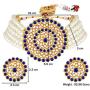 Aheli Pearl Diamond Choker Necklace with Round Earrings for Women Girls Indian Traditional Bollywood Fashion Jewelry Set