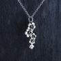 FashionJunkie4Life Sterling Silver Cherry Blossoms Charm Necklace 18'' Chain