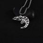 cooltime Stainless Steel Hollow Out Geometric Animal Pendant Necklace for Unisex, 23 Box Chain