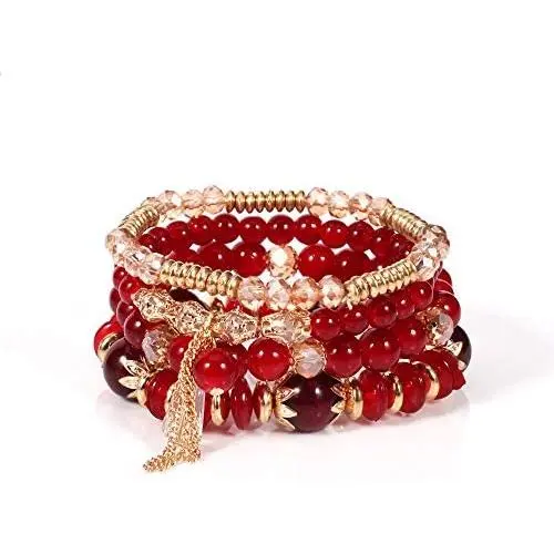 Bohemian Beaded Bracelet for Women and Girls Multi-layer Stackable Stretch Bracelet Color Crystal Beach Bracelet Set Bohemian Beaded Bracelet for Women and Girls Multi-layer Stackable Stretch Bracelet Color Crystal Beach Bracelet Set