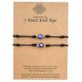 4Pcs Lucky 7 Knots Red String Evil Eye Bracelet Handmade Adjustable Rope Corded Braide Amulet Protection Bracelet for Women Men Boy Girl Good Luck Message Card Friendship Jewelry Gift