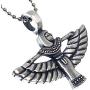 OhDeal4U Egyptian Jewelry ISIS Wife of Osiris Goddess of Life Magic Pagan Wicca Wiccan Witch Protection Amulet Pewter Mens Womens Girls Pendant Necklace Charm for Men Women Girls Silver Ball Chain