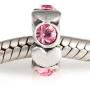 Everbling Love Heart Birthday Birthstone 925 Sterling Silver Bead Fits European Charm Bracelet