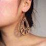 Wovanoo Wood Teardrop Earrings 2 Pairs Natural Wooden Dangle Earrings Gifts for Women Girls