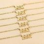 Amvie Birth Year Necklace 18K Gold Plated Stainless Steel Birthday Year Number Pendant Necklace Memorable Anniversary Jewelry for Women Girls