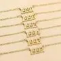 Amvie Birth Year Necklace 18K Gold Plated Stainless Steel Birthday Year Number Pendant Necklace Memorable Anniversary Jewelry for Women Girls