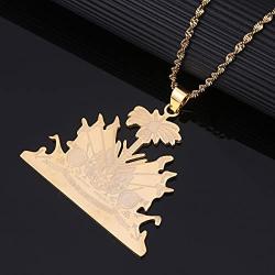 Stainless Steel Haiti Pendant and Necklace Ayiti Items Haiti Jewelry