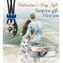LOYALLOOK Couple Necklace Bracelet Set for Him and Her Bracelet Women Men Stainless SteeI Love CZ Ring Pendant Bracelet Couple Jewelry for Lover