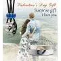 LOYALLOOK Couple Necklace Bracelet Set for Him and Her Bracelet Women Men Stainless SteeI Love CZ Ring Pendant Bracelet Couple Jewelry for Lover