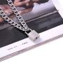 RJLPKE Mens Sliver Padlock Necklace - Stainless Steel Necklace Mens/Punk Handmade Necklace/Mens Best Gift/Best Gift for Friends Selling Point