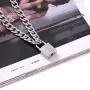 RJLPKE Mens Sliver Padlock Necklace - Stainless Steel Necklace Mens/Punk Handmade Necklace/Mens Best Gift/Best Gift for Friends Selling Point