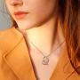 Love Heart Couples Necklace - 925 Sterling Silver CZ Lovers Jewelry to My Wife Necklaces Birthday, Valentines Day Gift, (Rose Gold)