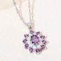 CiNily 14K White Gold Plated Opal Pendant Necklace-Flower/Oval Shap Necklace Gemstone Women Girls Jewelry Gift