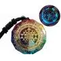 Sinymilk Luminous Glow in The Dark Orgonite Sri Yantra Sacred Geometry Chakra Energy Necklace Meditation Jewelry
