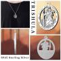 Oval St Christopher/Jesus Medal Necklace for Men Women, THRISHULA Sterling Silver Saint Christopher Protect US Oxidation Pendant Necklace Jewelry Gift 18+2(Gift Box Included)