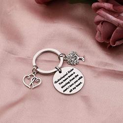 BAUNA Unbiological Sister Gifts Key Chain Best Friend Jewelry for Unbiological Soul Sister BFF You Have Been a Blessing from The Start