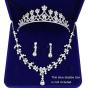 Jalisiol Bridal Wedding Jewelry Set, Luxury Crystal Rhinestone Hair Accessories Tiaras Crown Earrings Necklace Sets for Bride Wedding Prom Party Wedding Dress