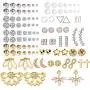Fashion Earrings for Women Girls, Funtopia 68 Pairs Drop Dangle Earrings, Statement Stud Earrings Pearl Earrings Set for Party Jewelry Gift (Gold and Silver)