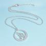 Round Howling Wolf Totem Necklace Pendant with Chain for Men and Women Animal Movie Jewelry