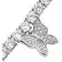 KMASAL Iced Out Bling Butterfly Choker Pendant Necklace 18K Gold Plated with 4mm Tennis Chain Hip Hop Lab Diamond Jewelry for Men Women