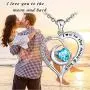 Heart Necklace for Women I Love You Forever Necklace I Love You to The Moon and Back Necklace Sterling Silver Moon Necklace Valentines Day Jewelry Gifts for Women Girls Wife Love Necklace