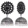 Efulgenz Boho Vintage Antique Ethnic Gypsy Tribal Indian Oxidized Silver Pearl Drop Floral Jhumka Dangle Earrings Jewelry Efulgenz Boho Vintage Antique Ethnic Gypsy Tribal Indian Oxidized Silver Pearl Drop Floral Jhumka Dangle Earrings Jewelry