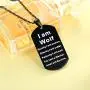 Wolf Pendant Necklace for Men, Inspirational I am Wolf Spirit Dog Tag Strength Jewelry for Tenn Boy Men 2-sided Black