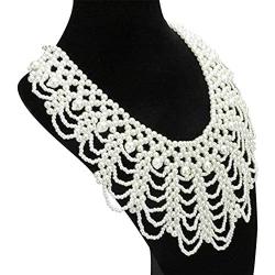 SEWTER Women RBG Dissent Collar Detachable Pearl Beaded False Collar Peter Pan Chokers Necklace Costume