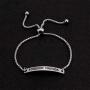 Foreve Friends Stainless Steel Engraved Inspirational Adjustable Bracelet Jewelry for Women Girls