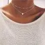 Bmirth Boho Layered Choker Necklace Heart Pendant Necklaces Simple Beads Short Necklace Chain Jewelry for Women and Girls (Silver) Bmirth Boho Layered Choker Necklace Heart Pendant Necklaces Simple Beads Short Necklace Chain Jewelry for Women and Girls (Silver)
