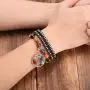 Top Plaza 7 Chakra Reiki Healing Crystals Gemstone Black Metal Hematite Magnetic Beads Therapy Necklace Bracelet with Tree of Life Pendant