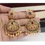 Ratna creation SANARA Bollywood Indian Wedding Designer Gold Tone Pearl Polki Stone Dangle Earring Set Jewelry