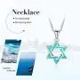 Lam Sence Sterling Silver Lovely Jewish Star of David and Blue Opal Pendant Necklace Gift for Mom Lam Sence Sterling Silver Lovely Jewish Star of David and Blue Opal Pendant Necklace Gift for Mom