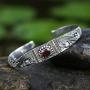 NOVICA Garnet 18k Gold Plated .925 Sterling Silver Cuff Bracelet, Paradise