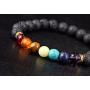 YOGA JOURNEYS 7 Chakra Stone Natural Lava Stone Reiki Infused Healing Bracelet