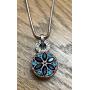 Interchangeable Snap Jewelry Rose Gold Dark Blue & Blue Marquise Flower Holds 18-20mm My Prime Gifts