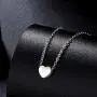 Hipunk Tiny Small Necklace Womenm 316L Stainless Steel Minimalist Dainty Music/Heart/Triangle/Pentagon/Hexagon Pendant Polished Birthday Jewelry