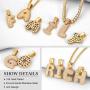Shiny Cubic Zirconia Bubble Letters/Numbers/''$'' Necklace for Men Women Personalized 1-6 Letters Pendant with 18/22/26/28/30 Wheat/Tennis Chain 18K Gold/Platinum Plated Custom Name Jewelry