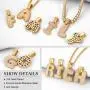 Shiny Cubic Zirconia Bubble Letters/Numbers/''$'' Necklace for Men Women Personalized 1-6 Letters Pendant with 18/22/26/28/30 Wheat/Tennis Chain 18K Gold/Platinum Plated Custom Name Jewelry