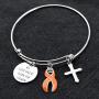 CENWA Orange Awareness Jewelry Orange Awareness Ribbon Survivor Gift Leukemia Warrior Gift Be Stronger Than The Storm Leukemia Awareness Bracelet