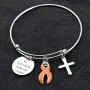 CENWA Orange Awareness Jewelry Orange Awareness Ribbon Survivor Gift Leukemia Warrior Gift Be Stronger Than The Storm Leukemia Awareness Bracelet