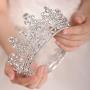 FXmimior Silver Bead Bridal Wedding Crown Headband Women Crystal Tiara Headpiece Wedding Hair Accessories