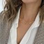 IEFSHINY Gold Layered Chain Necklaces for Women, 14K Gold Plated Butterfly Bar Coin Pendant Necklace Herringbone Paperclip Chain Link Choker Layering Necklaces Set for Women Teen Girl Jewelry Gifts