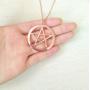 MANZHEN Gold Silver Supernatural Star Pentagram Pentacle Pendant Necklace Wicca Pagan Jewelry